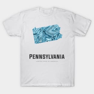 Pennsylvania state map abstract blue T-Shirt